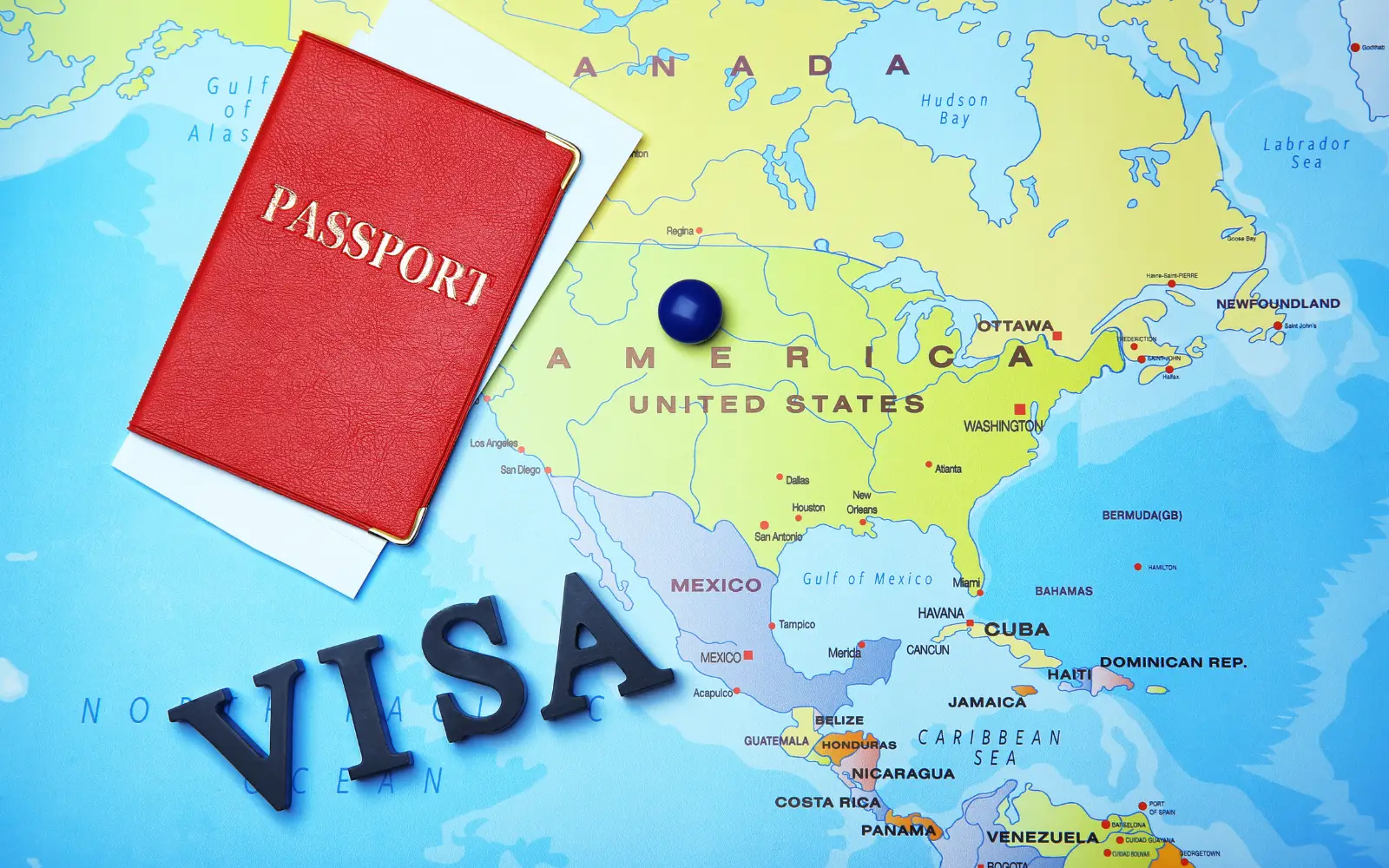 Passport and visa documents for international travel