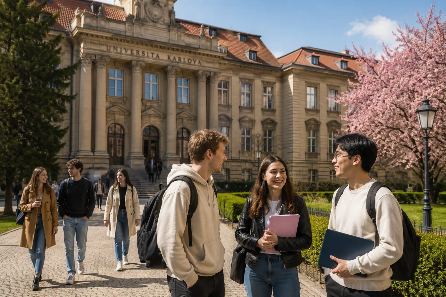 Another student scene representing Charles University